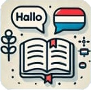Icoon Nederland begrijpen met een boek en Nederlandse vlag